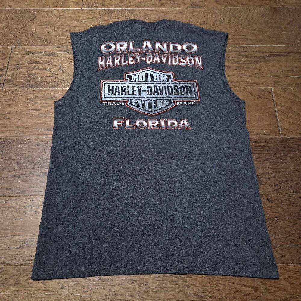 Harley Davidson VTG Y2K Sleeveless T-Shirt Orlando Florida Size Med Tank Top